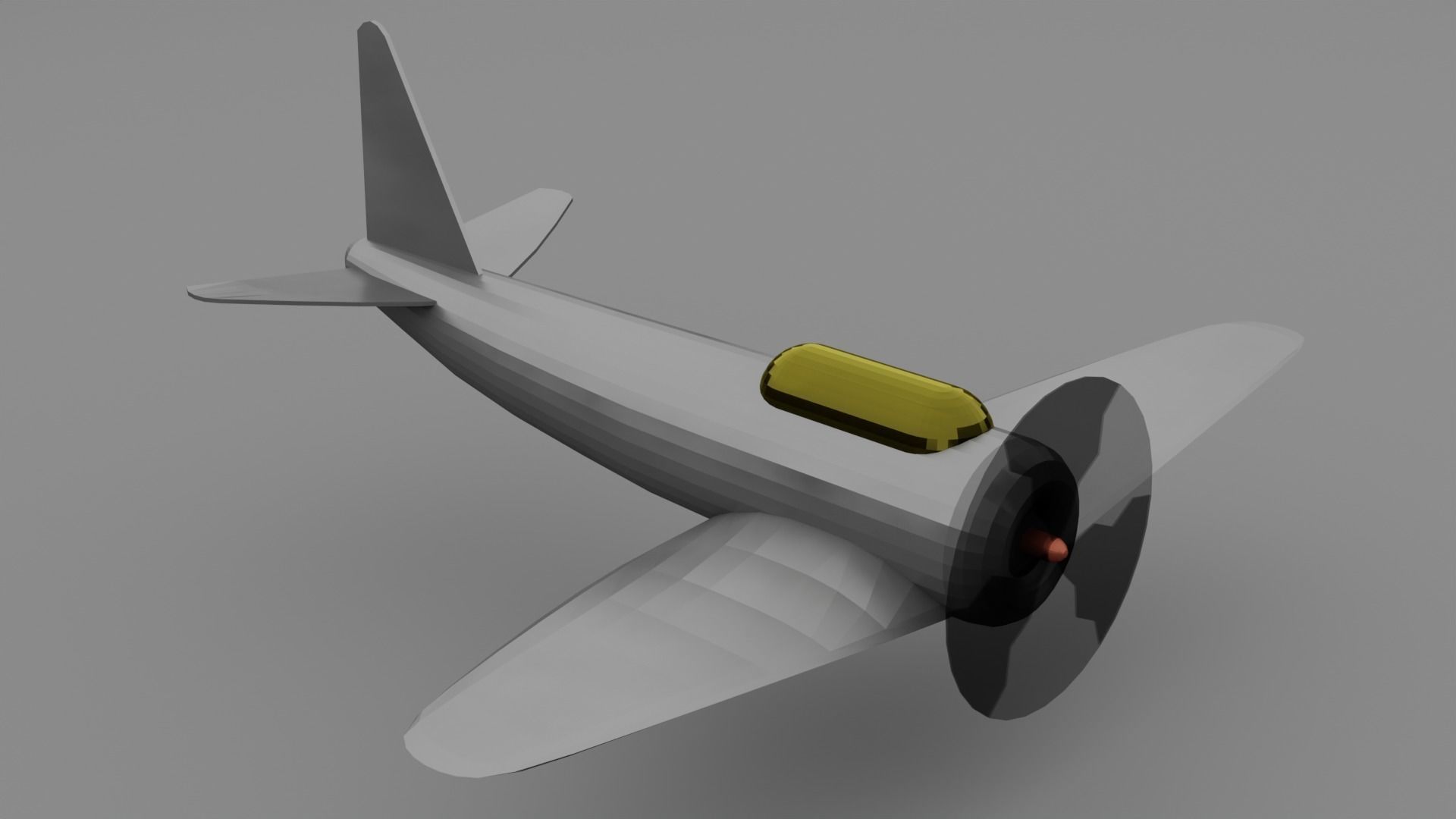 Low poly plane two airplanes with propellers Low-poly 3D model_2