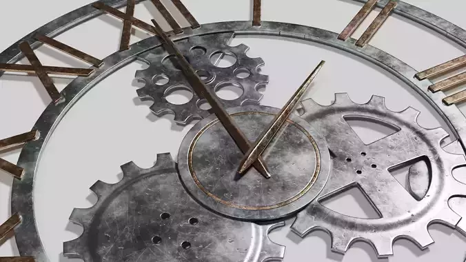 Welded Metal Clock Low-poly 3D model