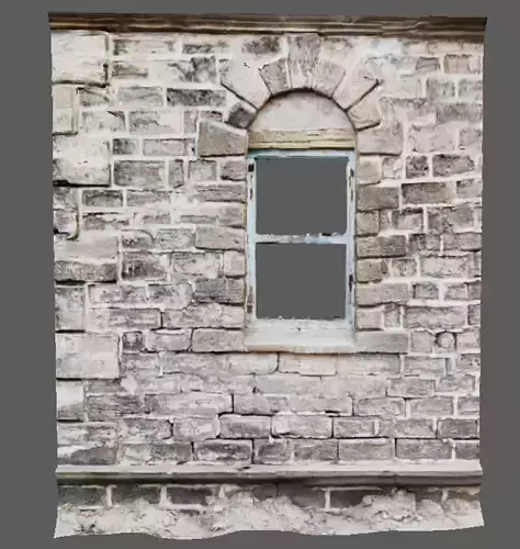 Wall of an ancient built in the times of Medieval  3D model