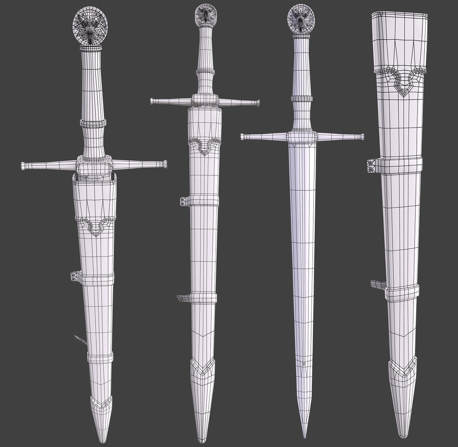 Witcher Full Pack Low-poly 3D model_16