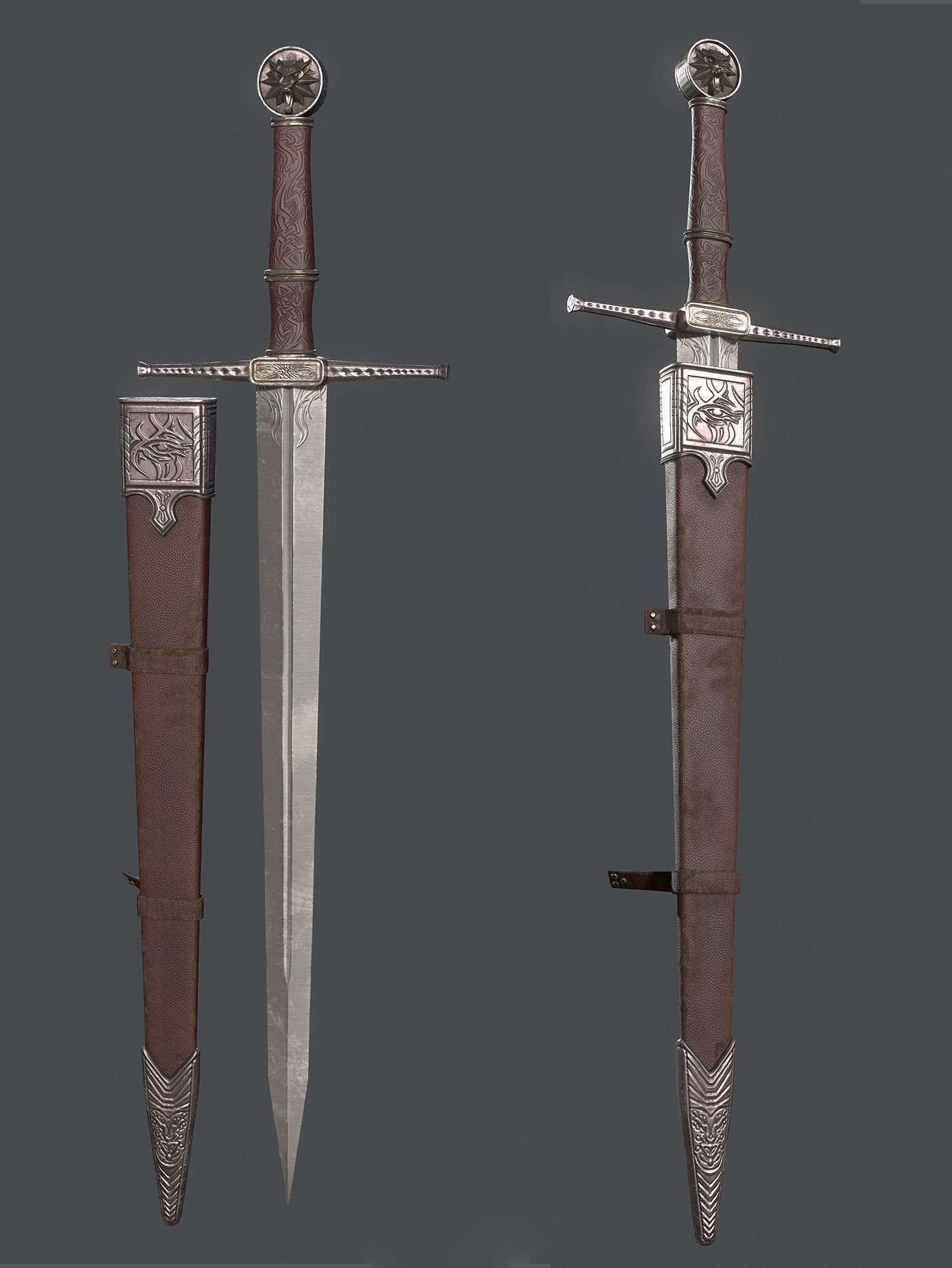 Witcher Full Pack Low-poly 3D model_10