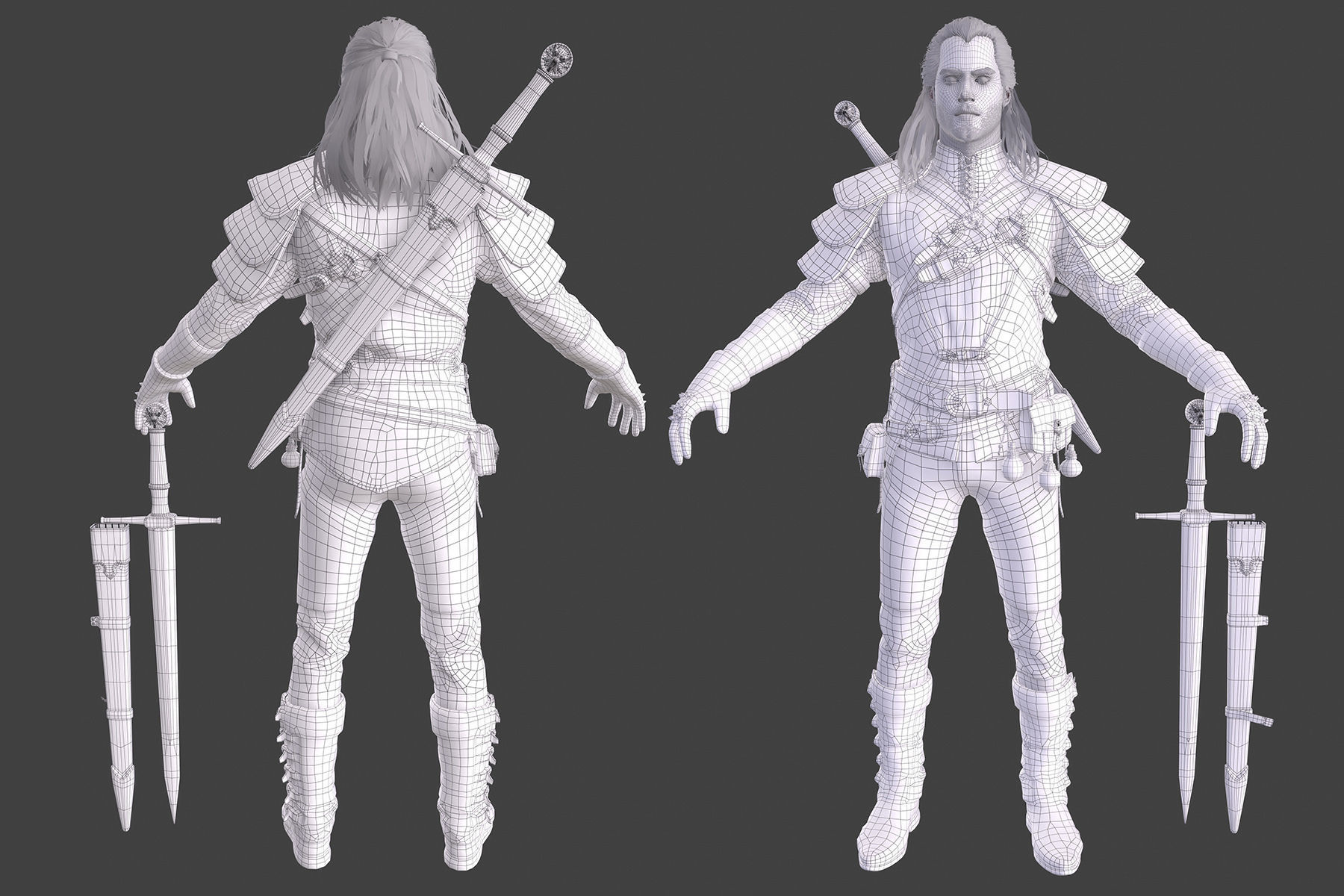 Witcher Full Pack Low-poly 3D model_14