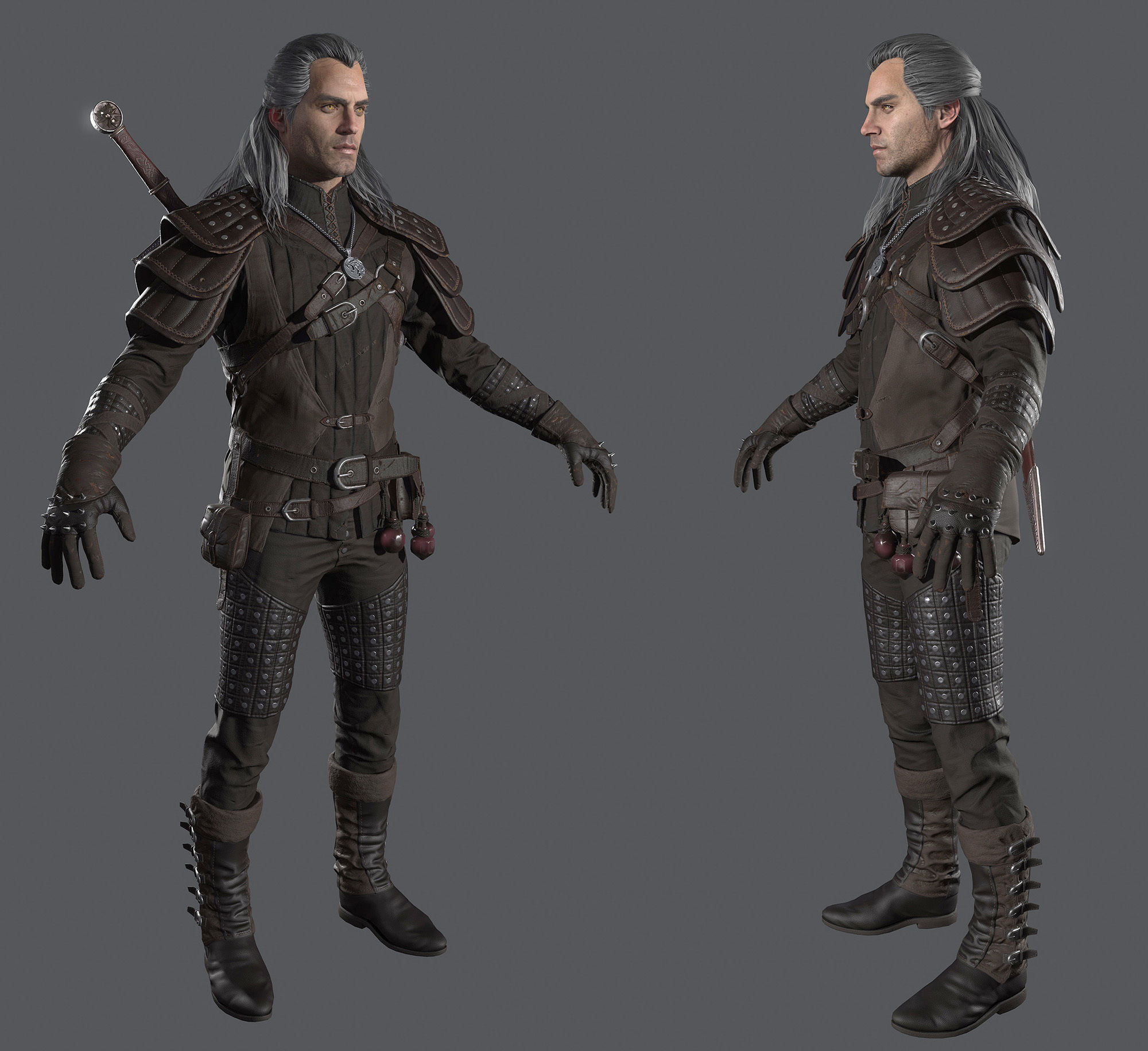 Witcher Full Pack Low-poly 3D model_9