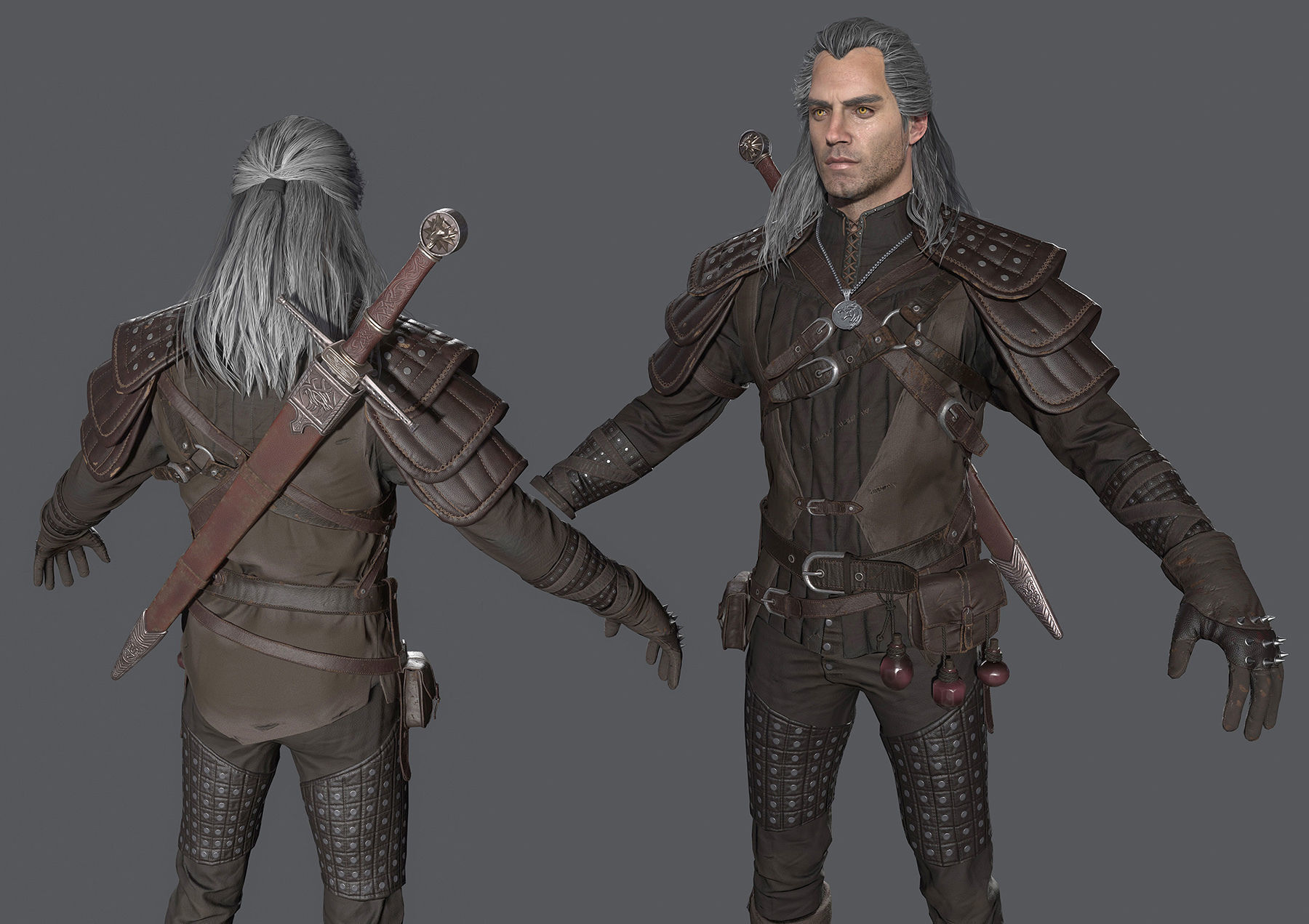 Witcher Full Pack Low-poly 3D model_7