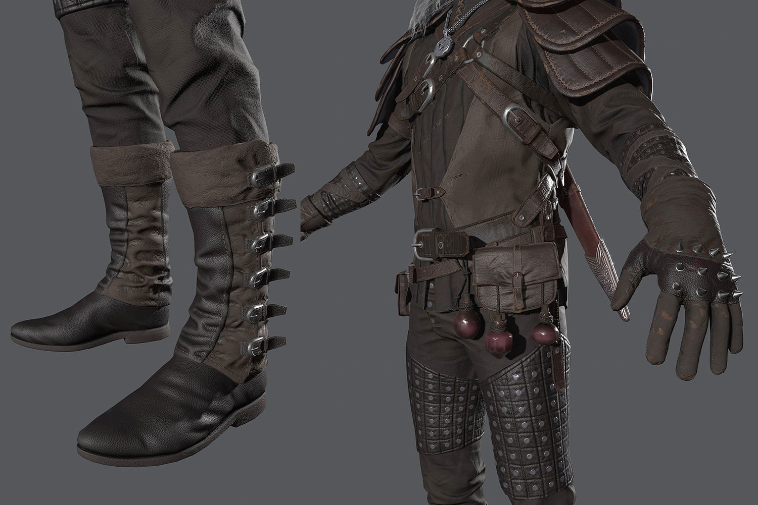 Witcher Full Pack Low-poly 3D model_3