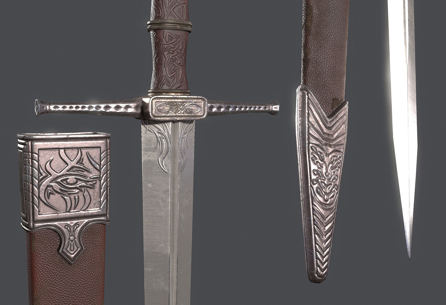 Witcher Full Pack Low-poly 3D model_11