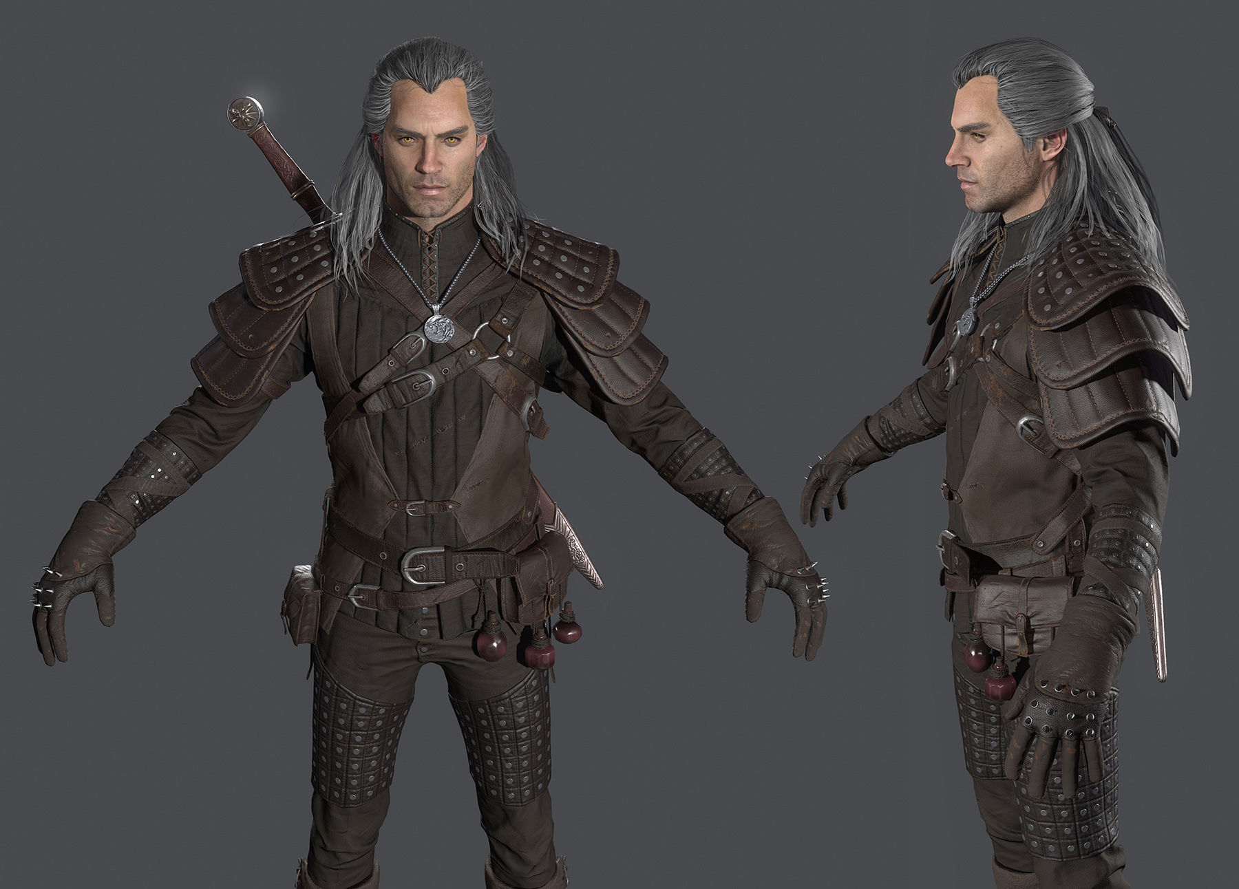 Witcher Full Pack Low-poly 3D model_2