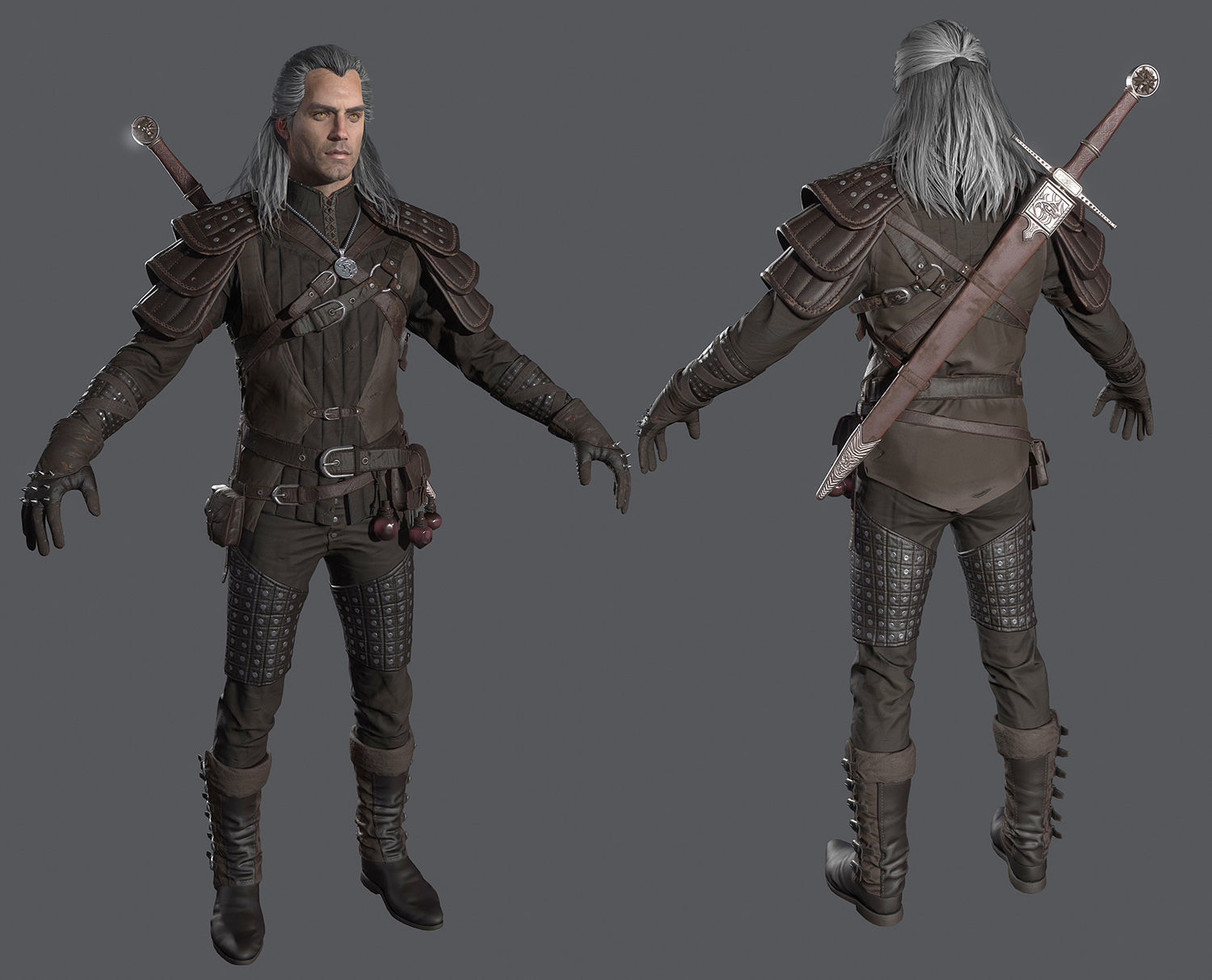 Witcher Full Pack Low-poly 3D model_1