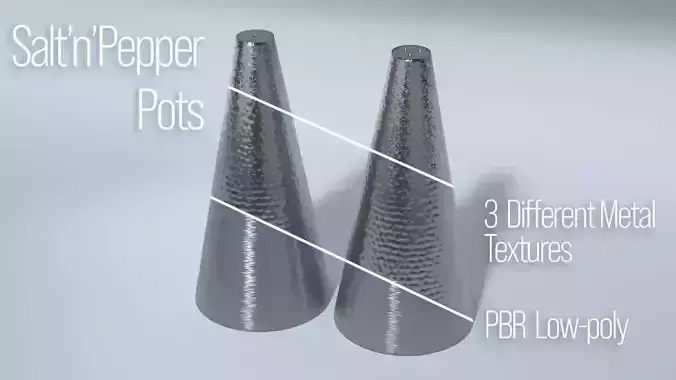Salt and Pepper Pots Low-poly 3D model