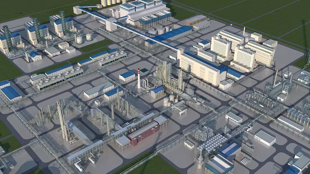 a factory 3D model industrial plant 3D model_0