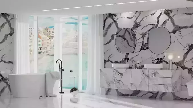 Bathroom Interior Scene for Cinema 4D Corona Renderer 3D model