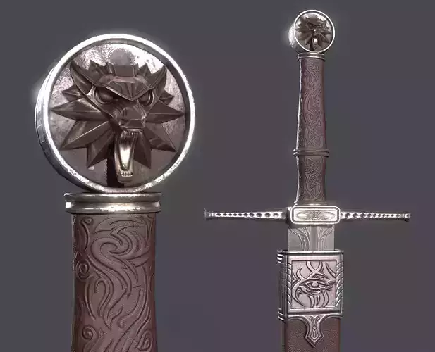 Witcher Sword Low-poly 3D model
