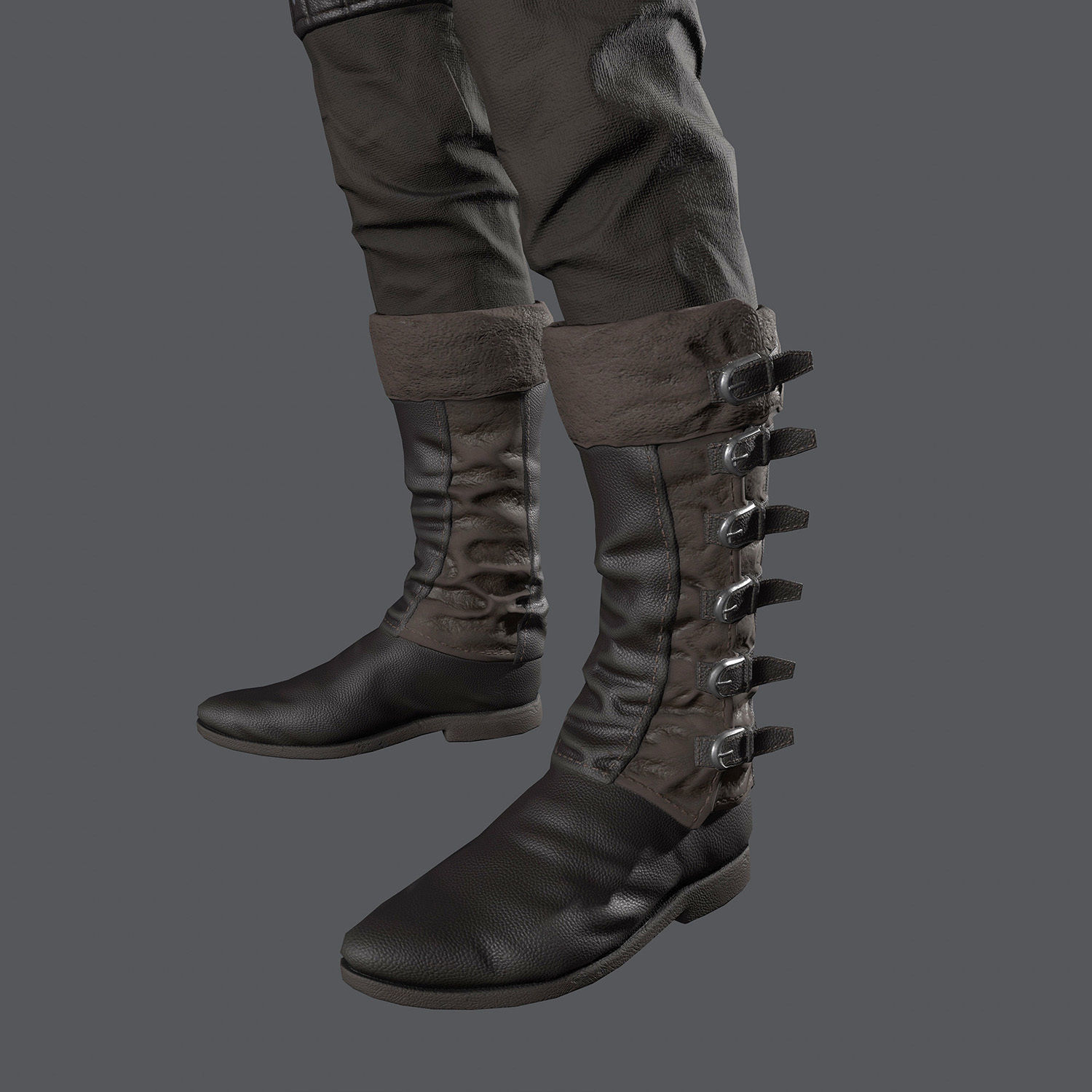 Male Warrior Suit  - Witcher suit  Low-poly 3D model_7