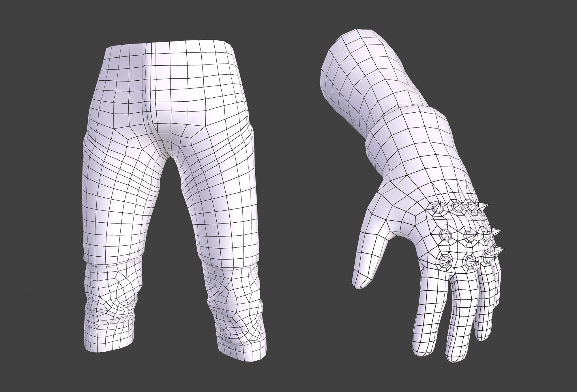 Male Warrior Suit  - Witcher suit  Low-poly 3D model_13