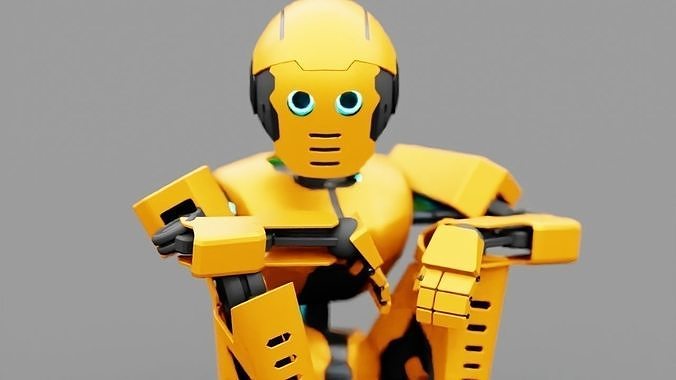 Android V2 rigged character 3D model