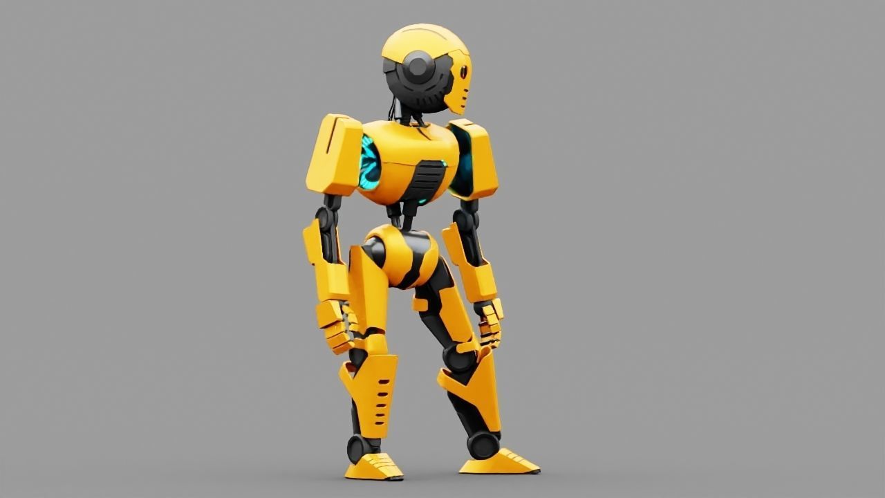 Android V2 rigged character 3D model_3