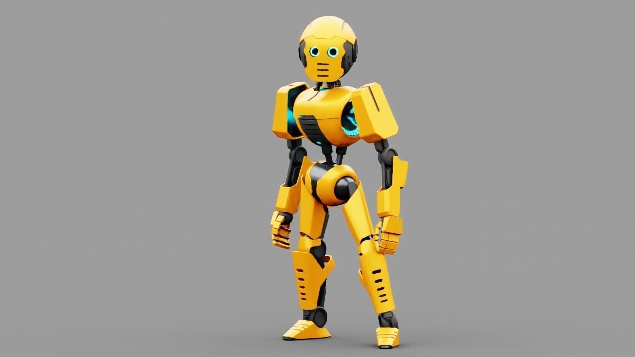 Android V2 rigged character 3D model_1