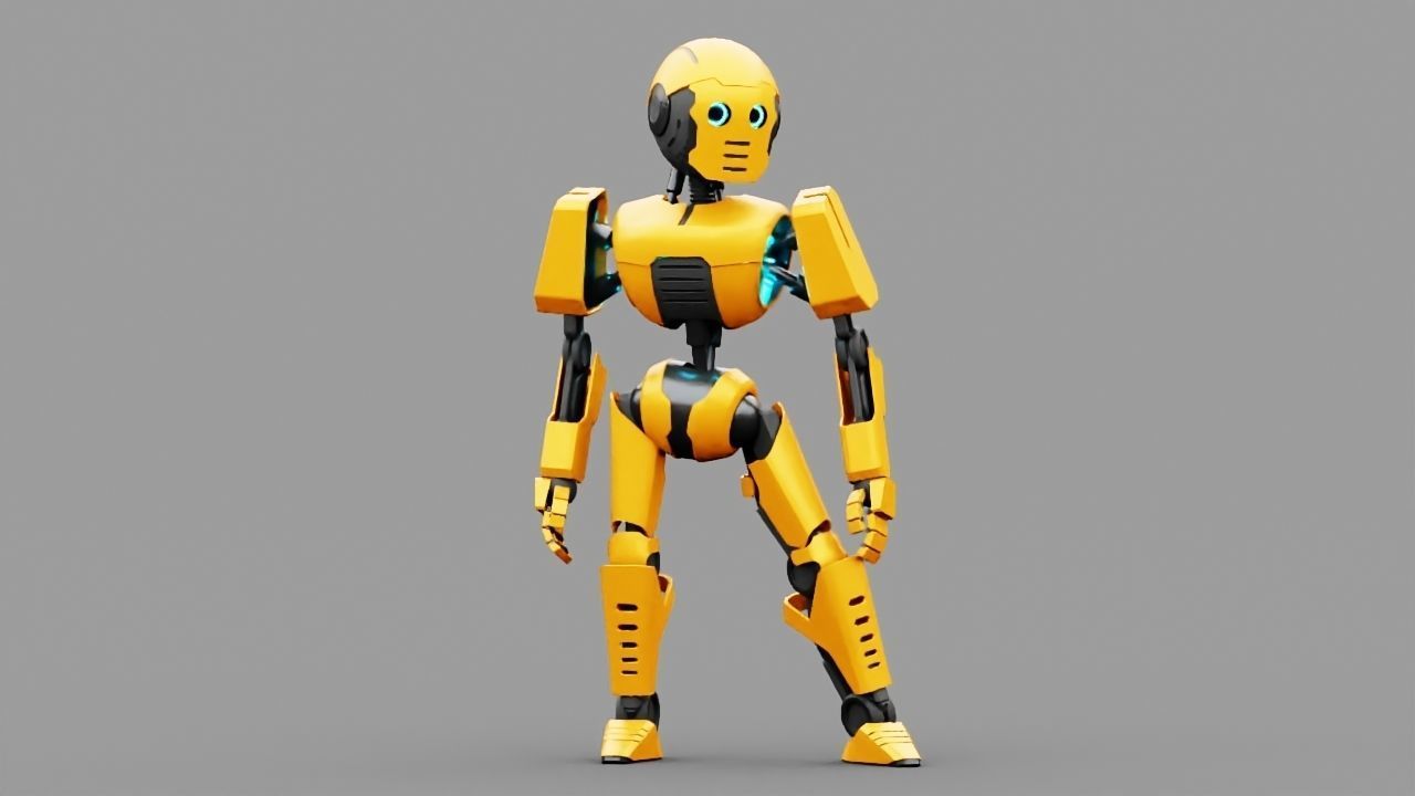 Android V2 rigged character 3D model_2