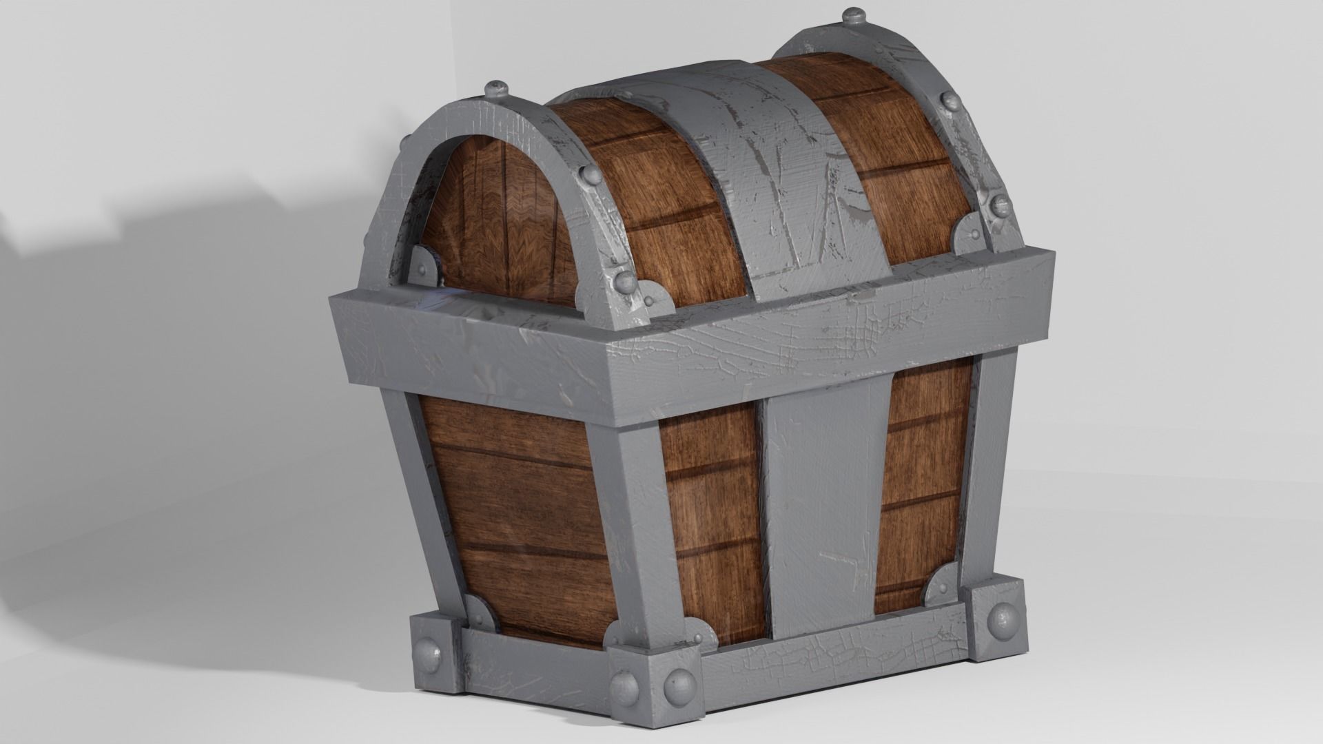 Chest wooden 3D model_3