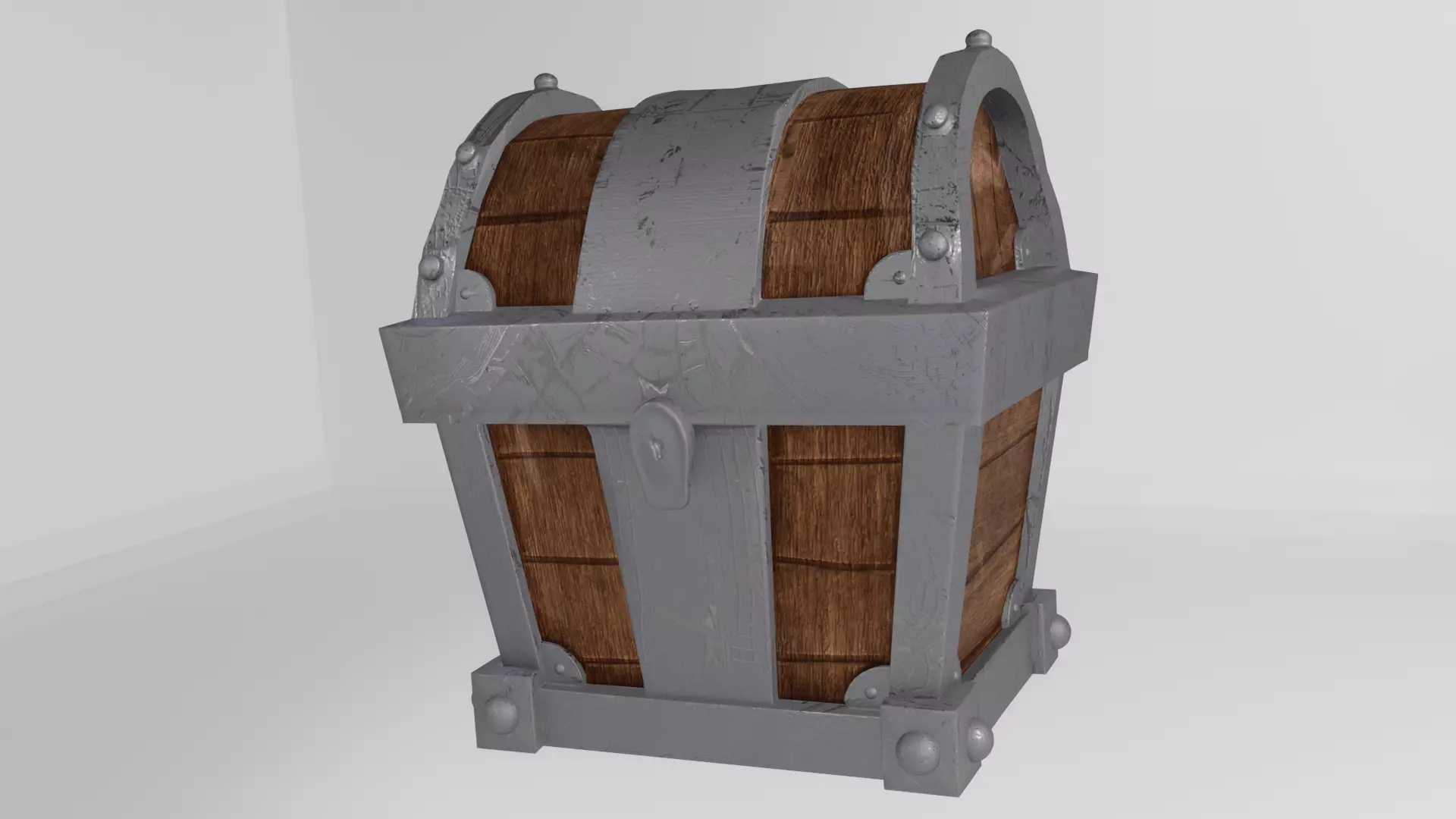 Chest wooden 3D model_0
