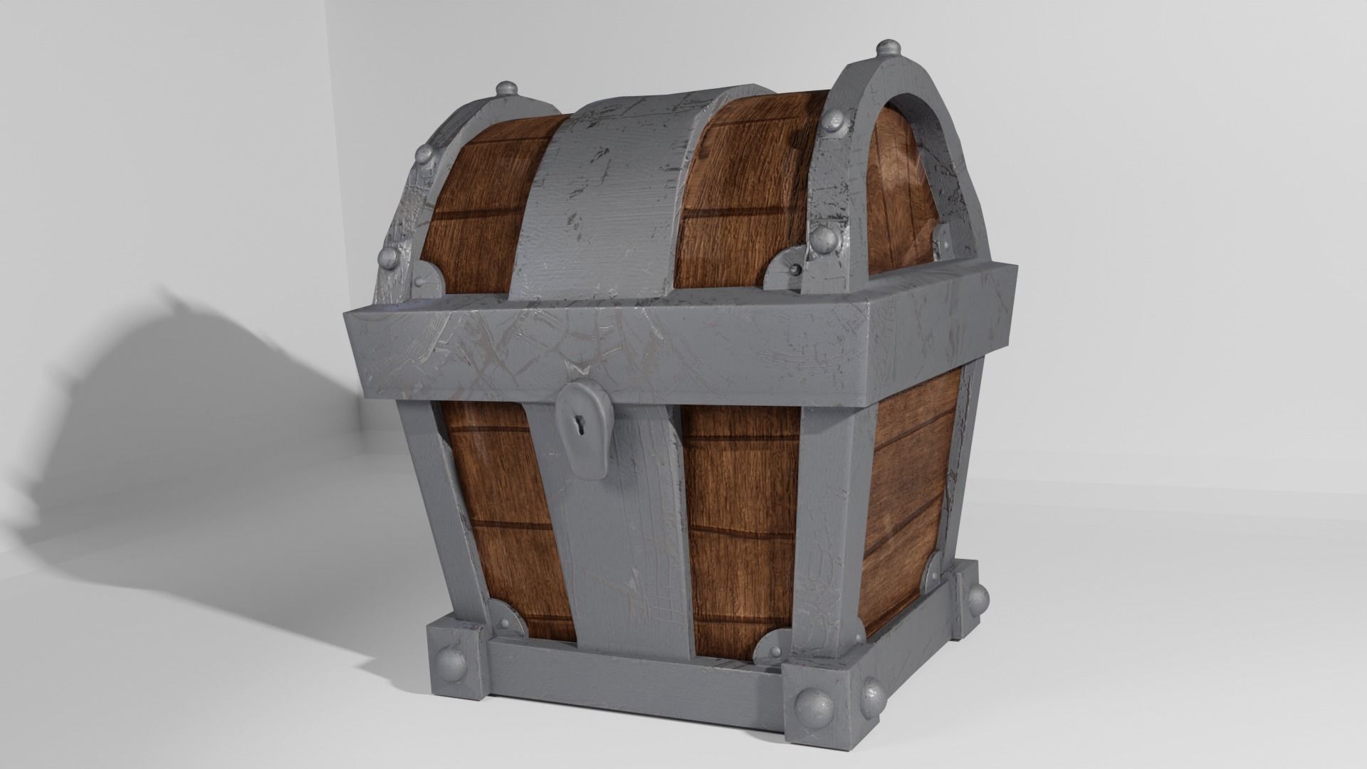 Chest wooden 3D model_2