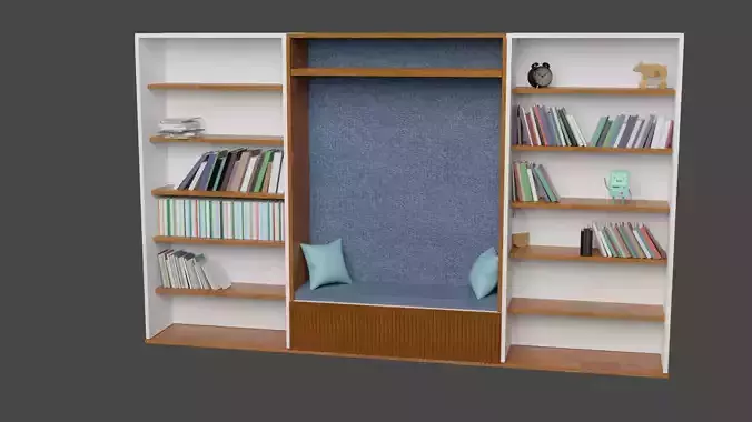 Bookshelf bookcase with seat
