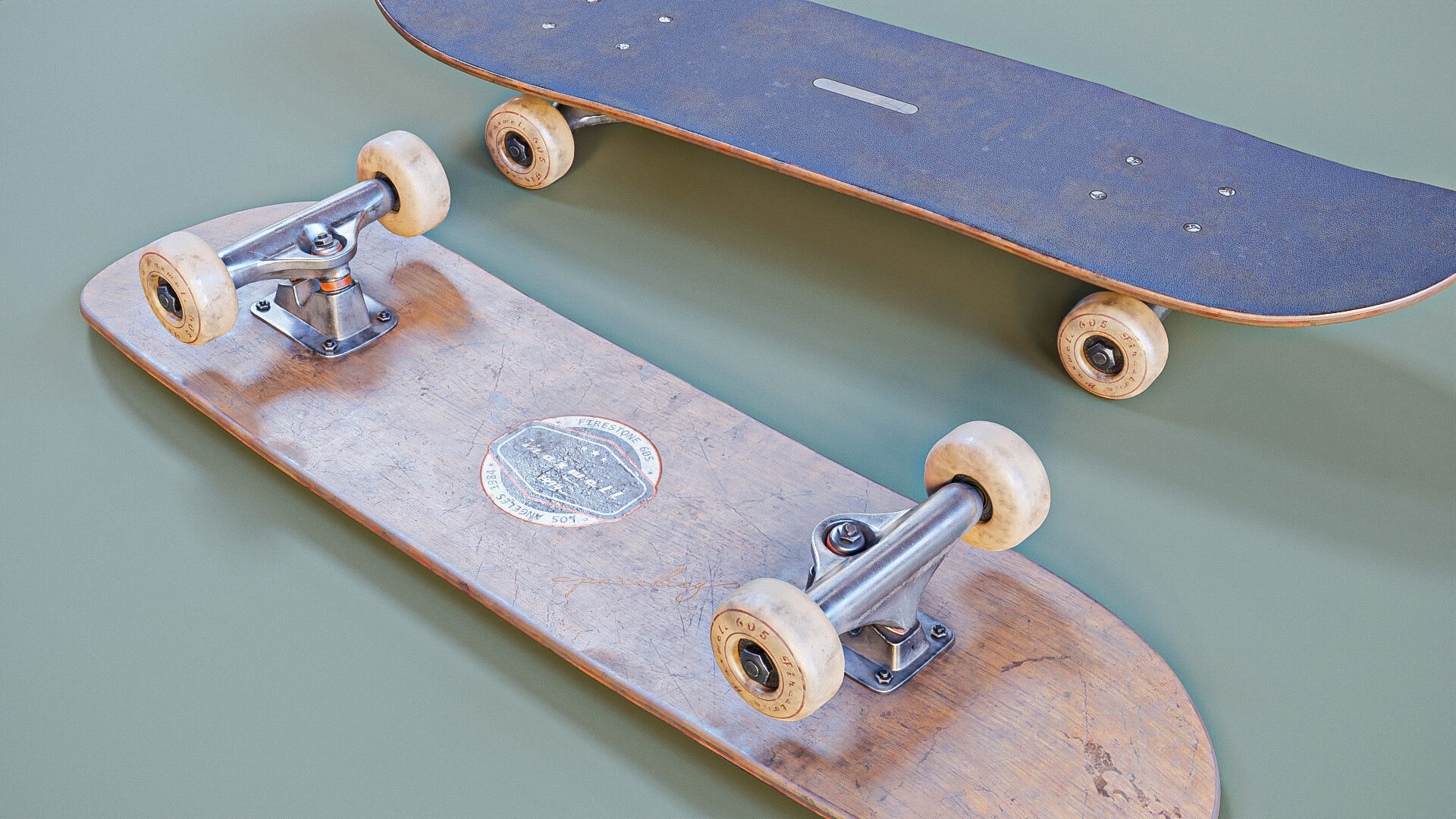 Skateboard two skateboards 3D model_3