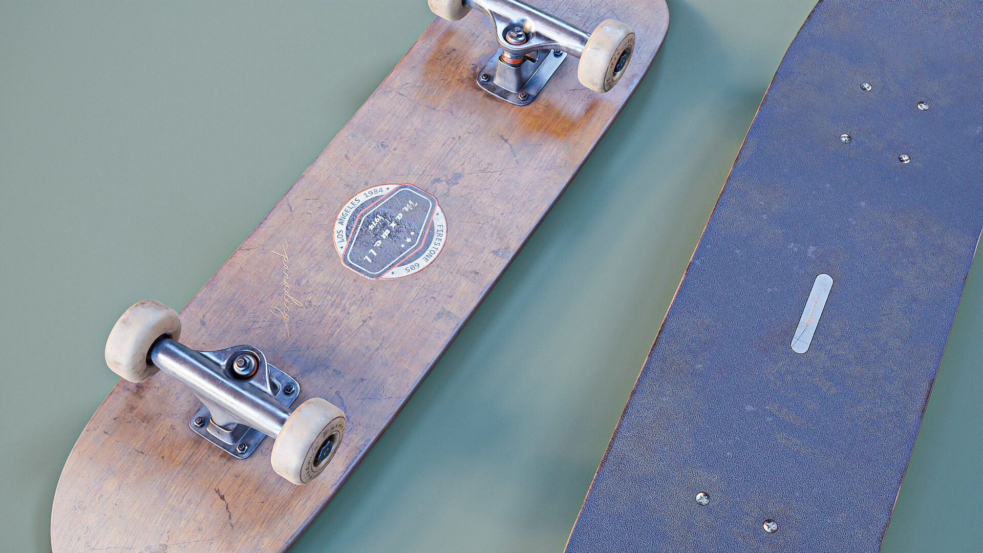 Skateboard two skateboards 3D model_4
