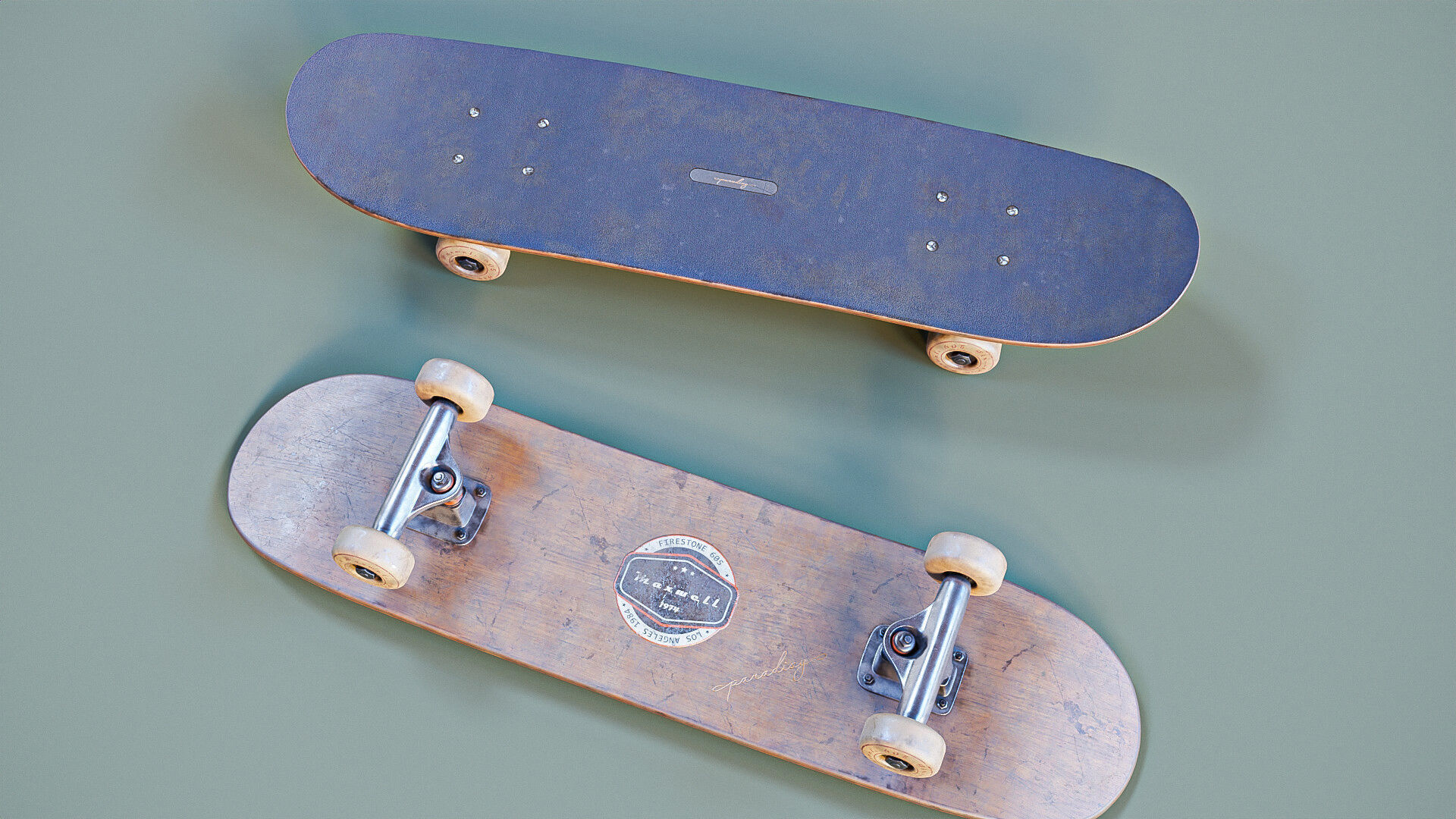 Skateboard two skateboards 3D model_1