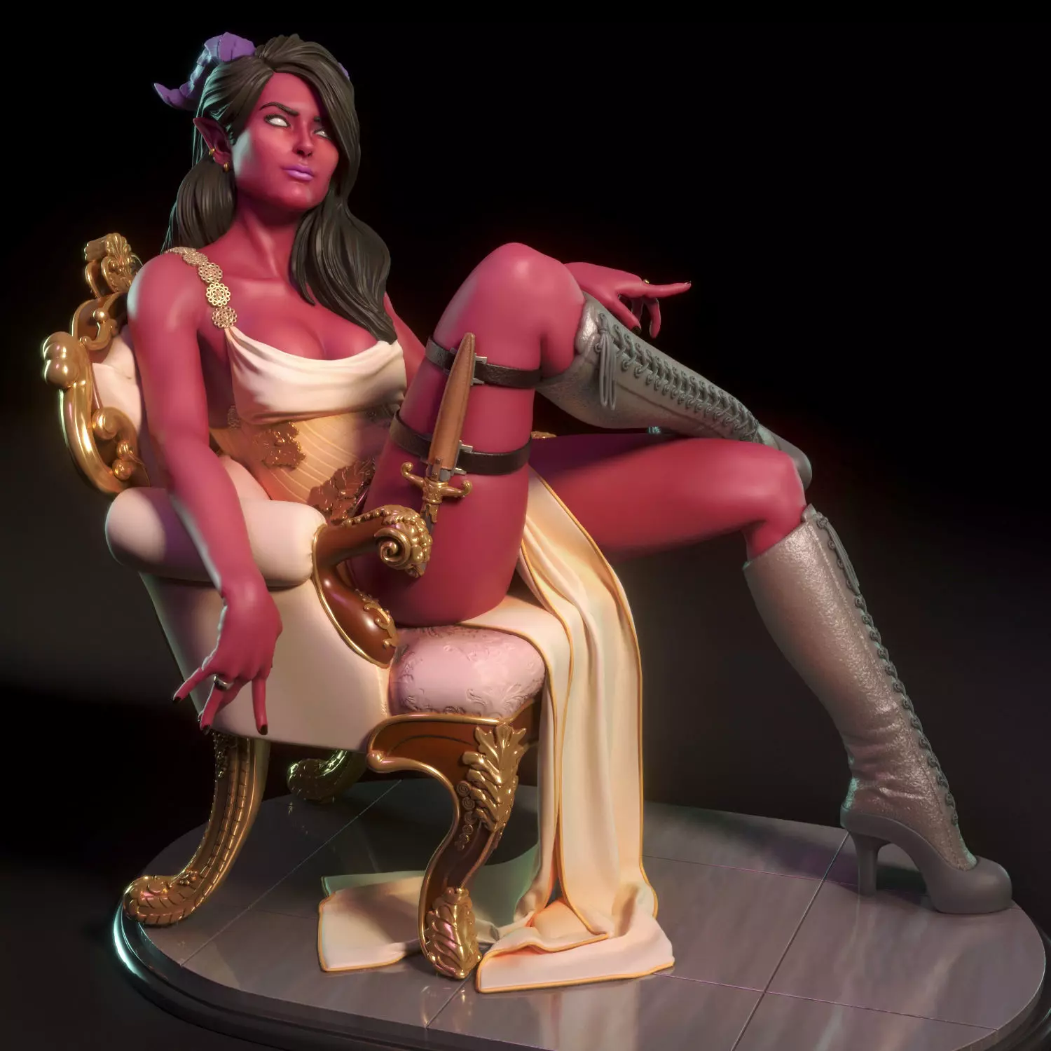Orianna - Tiefling girl 3D print model_0