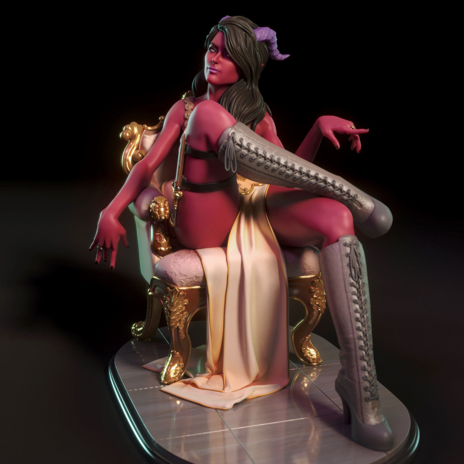 Orianna - Tiefling girl 3D print model_5