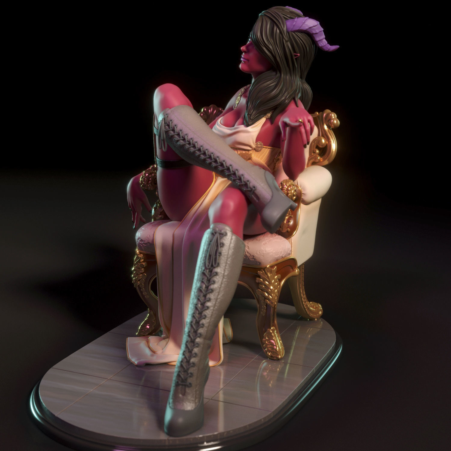 Orianna - Tiefling girl 3D print model_4