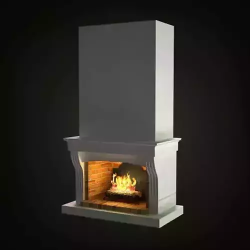 White Retro Fireplace