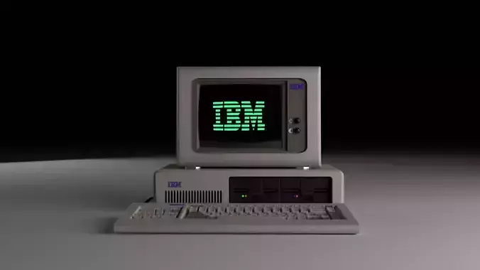 Old Computer Low-poly 3D model