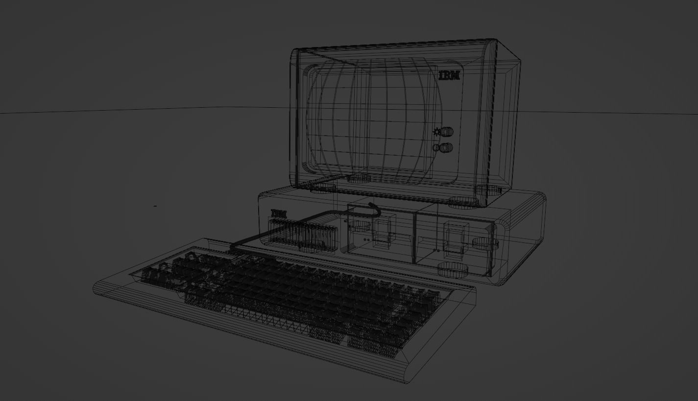 Old Computer Low-poly 3D model_4
