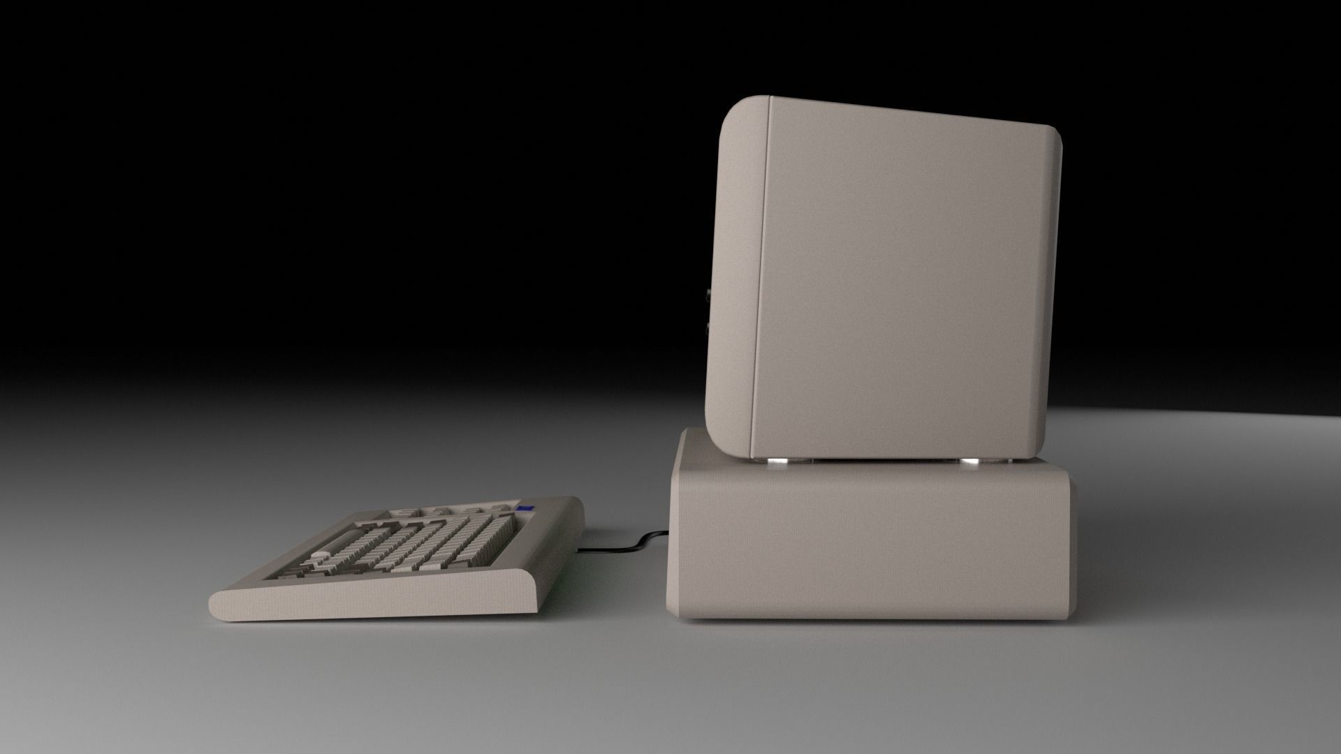 Old Computer Low-poly 3D model_2