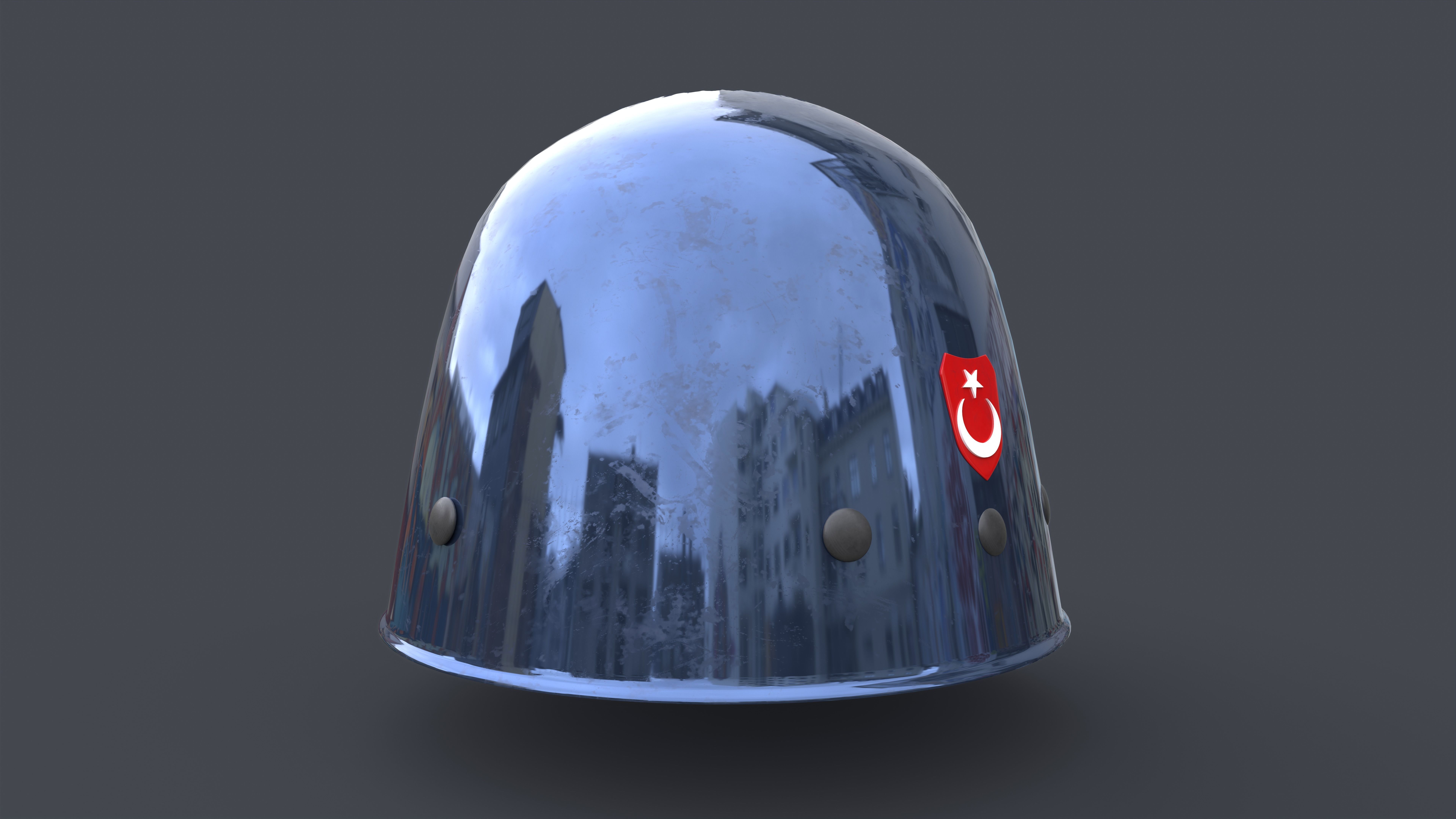 Military Helmet Low-poly 3D model_2
