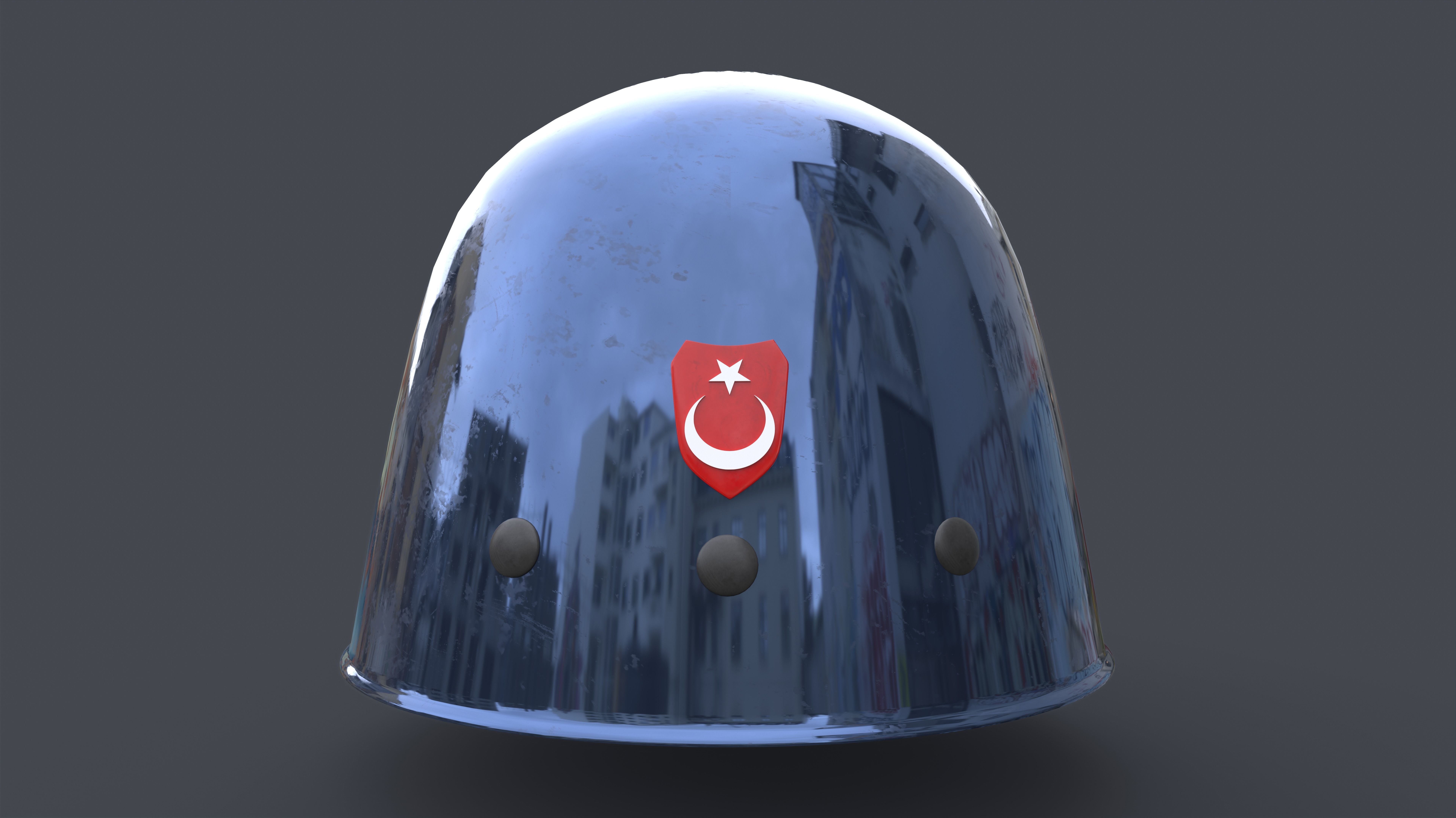 Military Helmet Low-poly 3D model_1