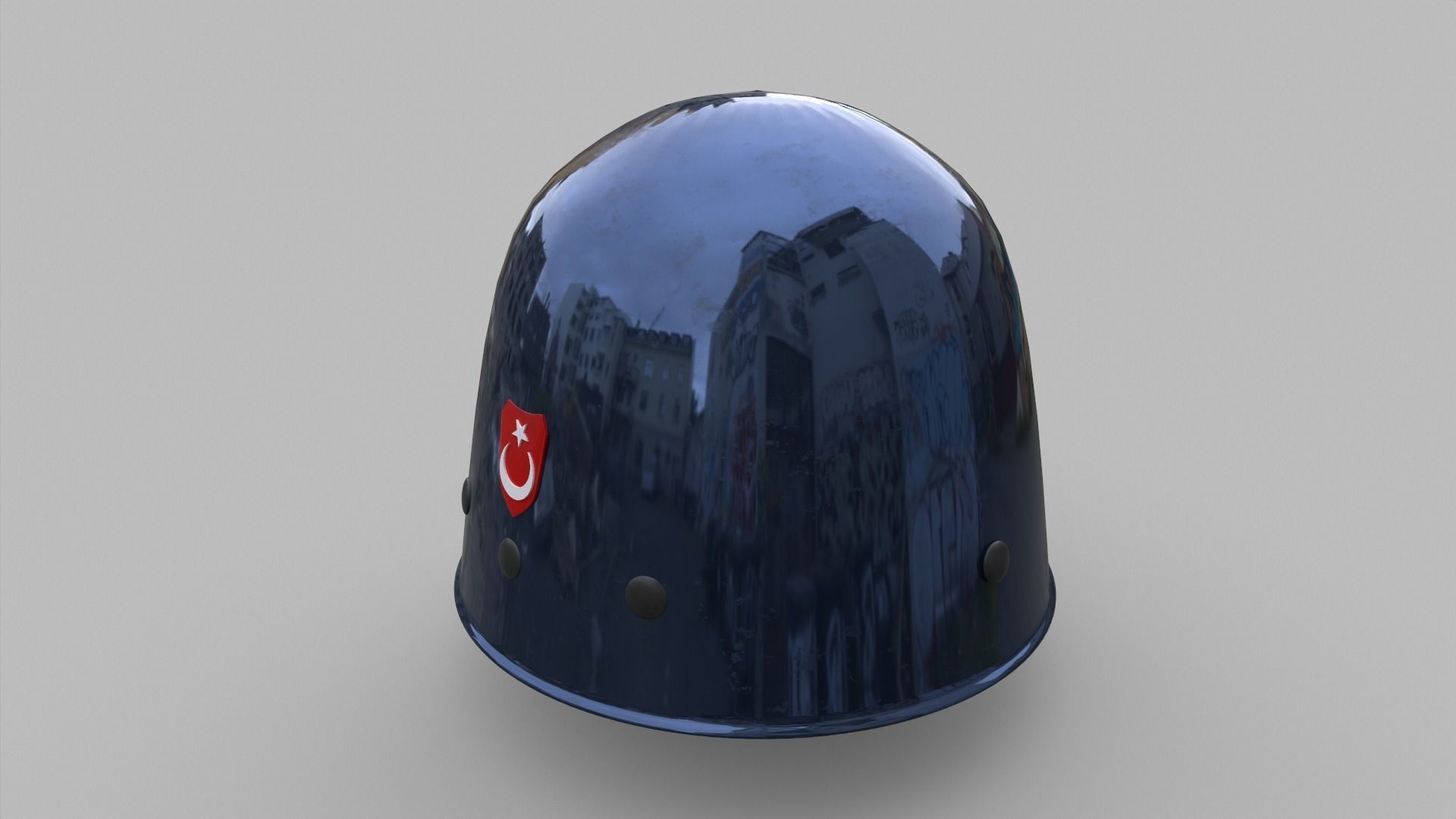 Military Helmet Low-poly 3D model_5