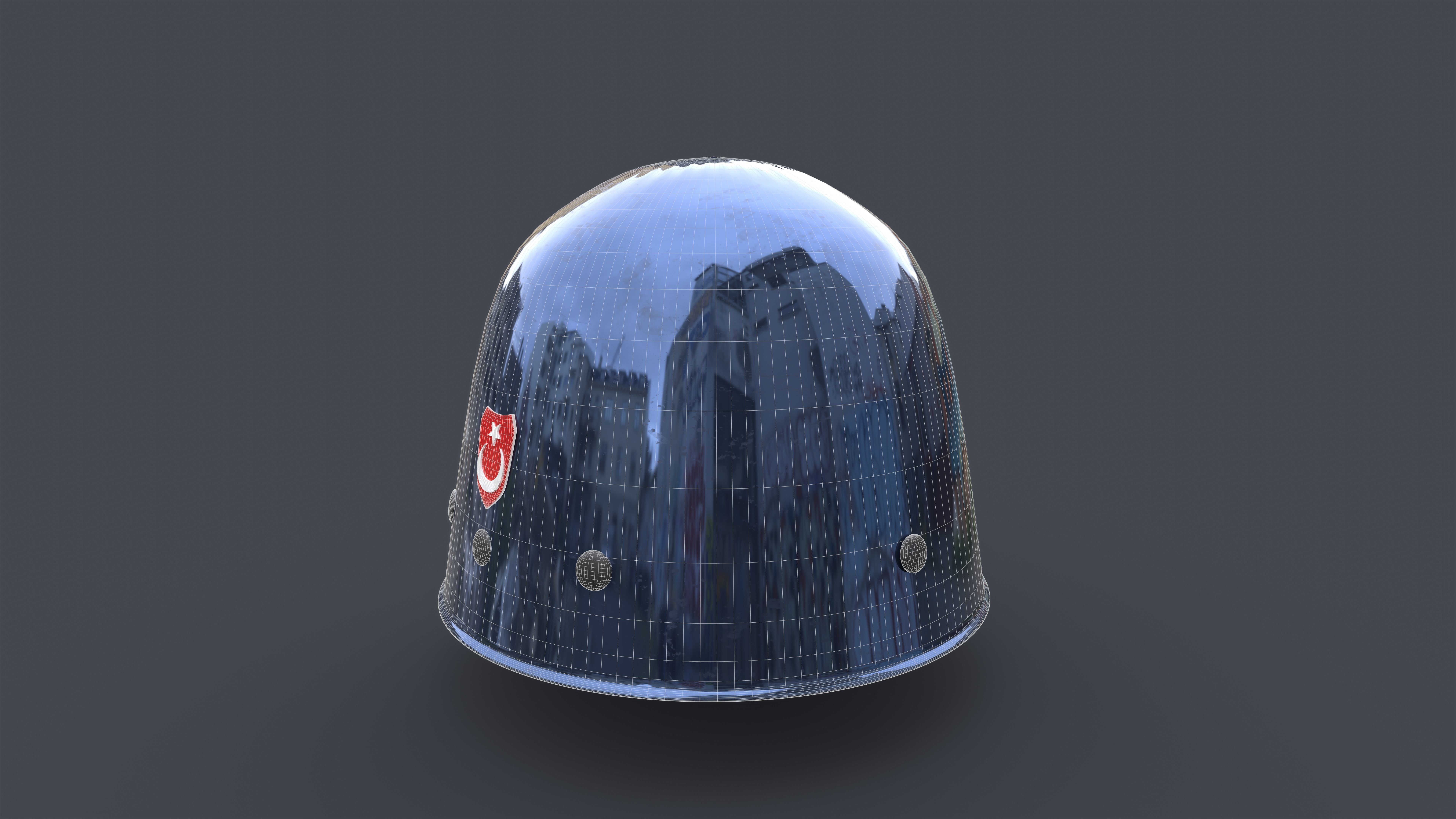 Military Helmet Low-poly 3D model_3