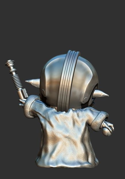 Grogu with Training Helmet 3D print model_2
