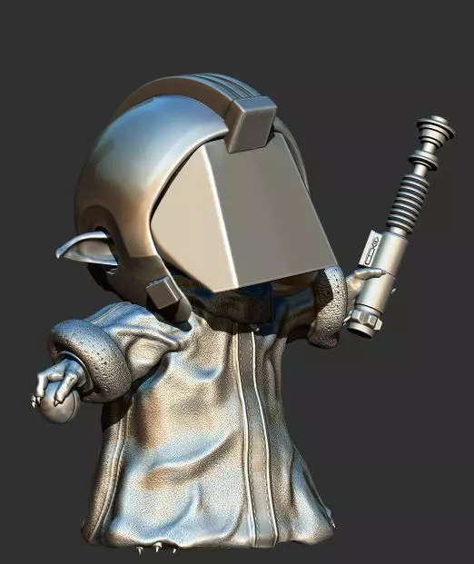 Grogu with Training Helmet 3D print model_0