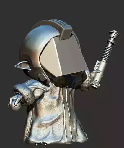 Grogu with Training Helmet  3D print model