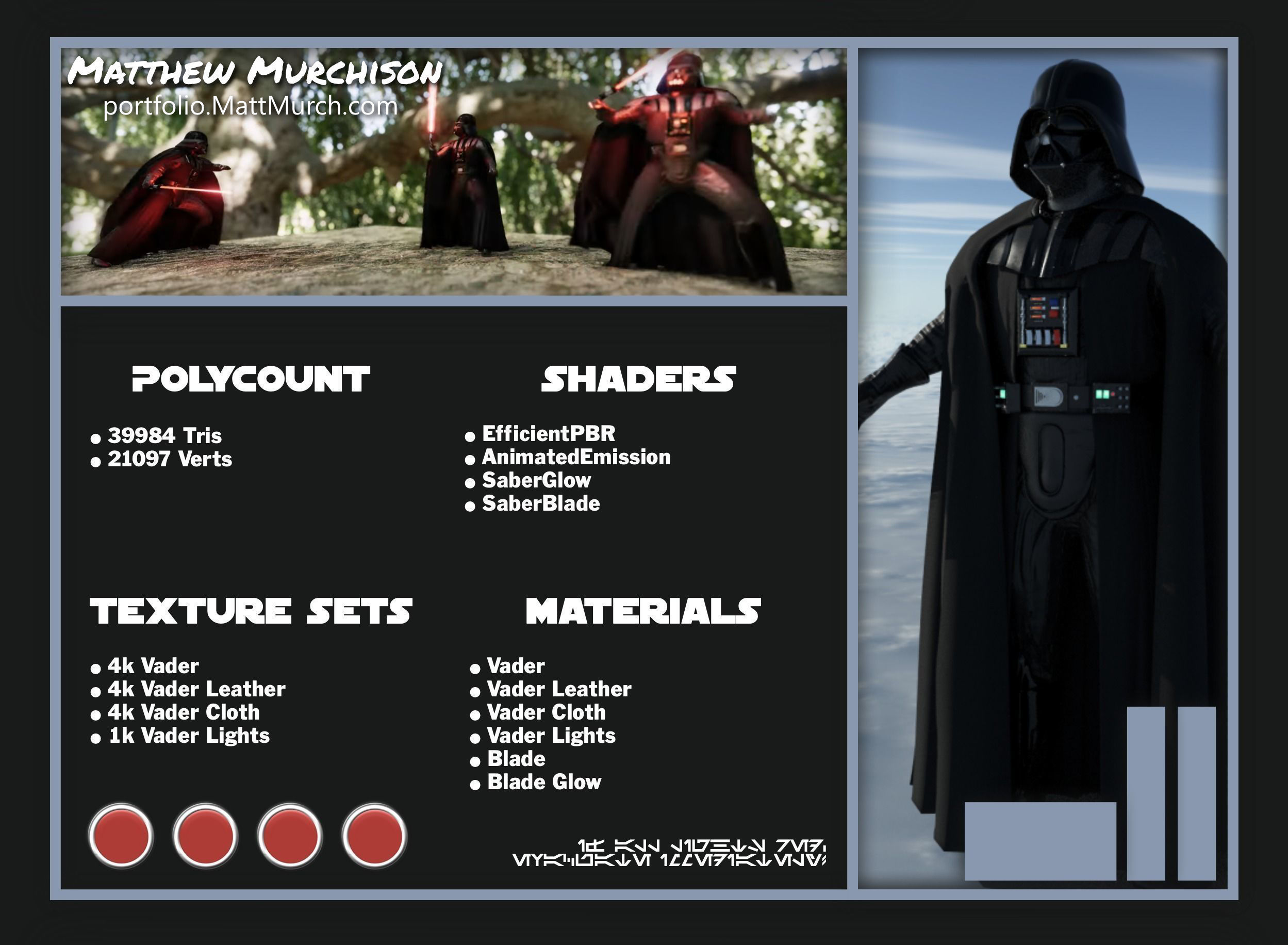 Screen Accurate RotJ Darth Vader VR Avatar Low-poly 3D model_2