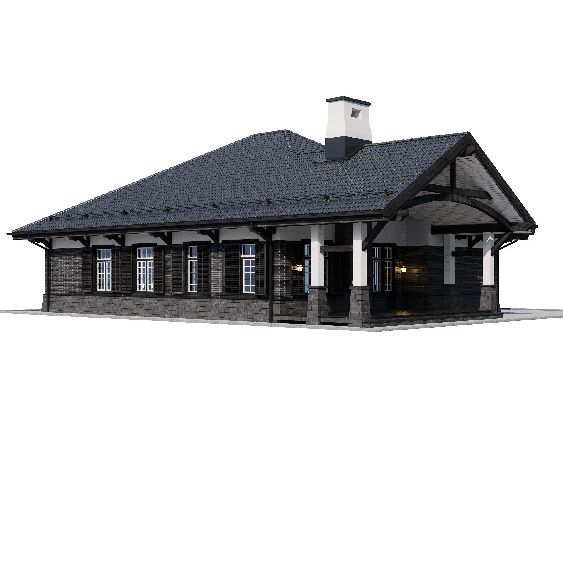 Modern house 17 3D model_10