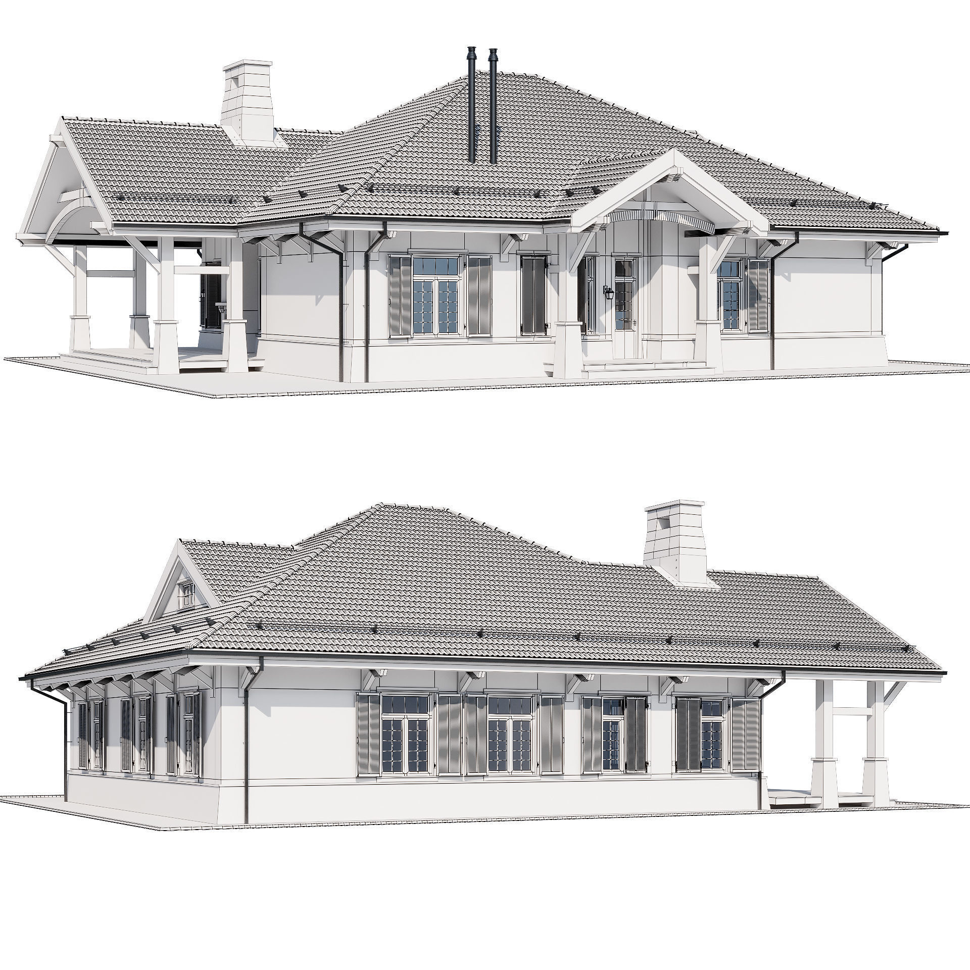 Modern house 17 3D model_4