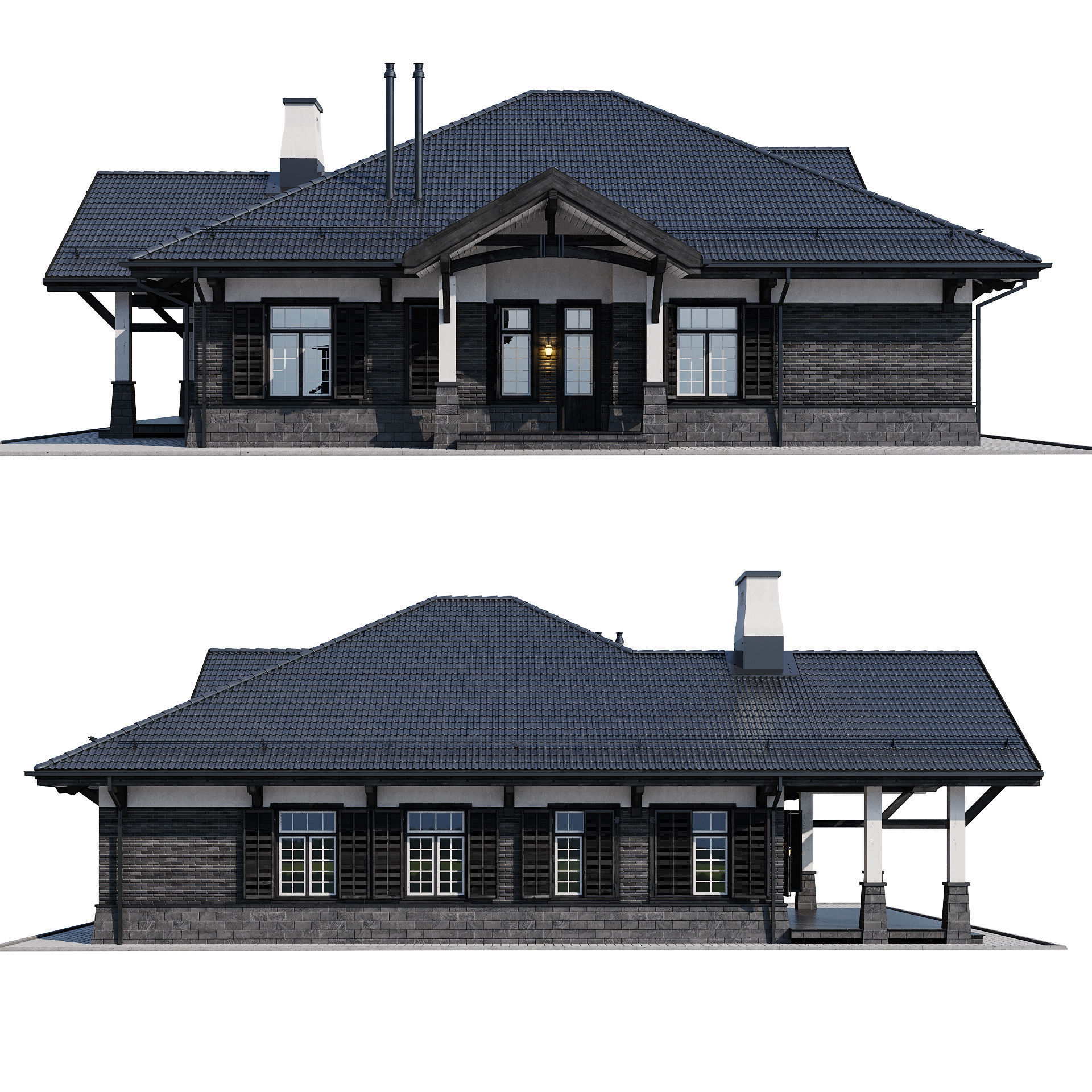 Modern house 17 3D model_2