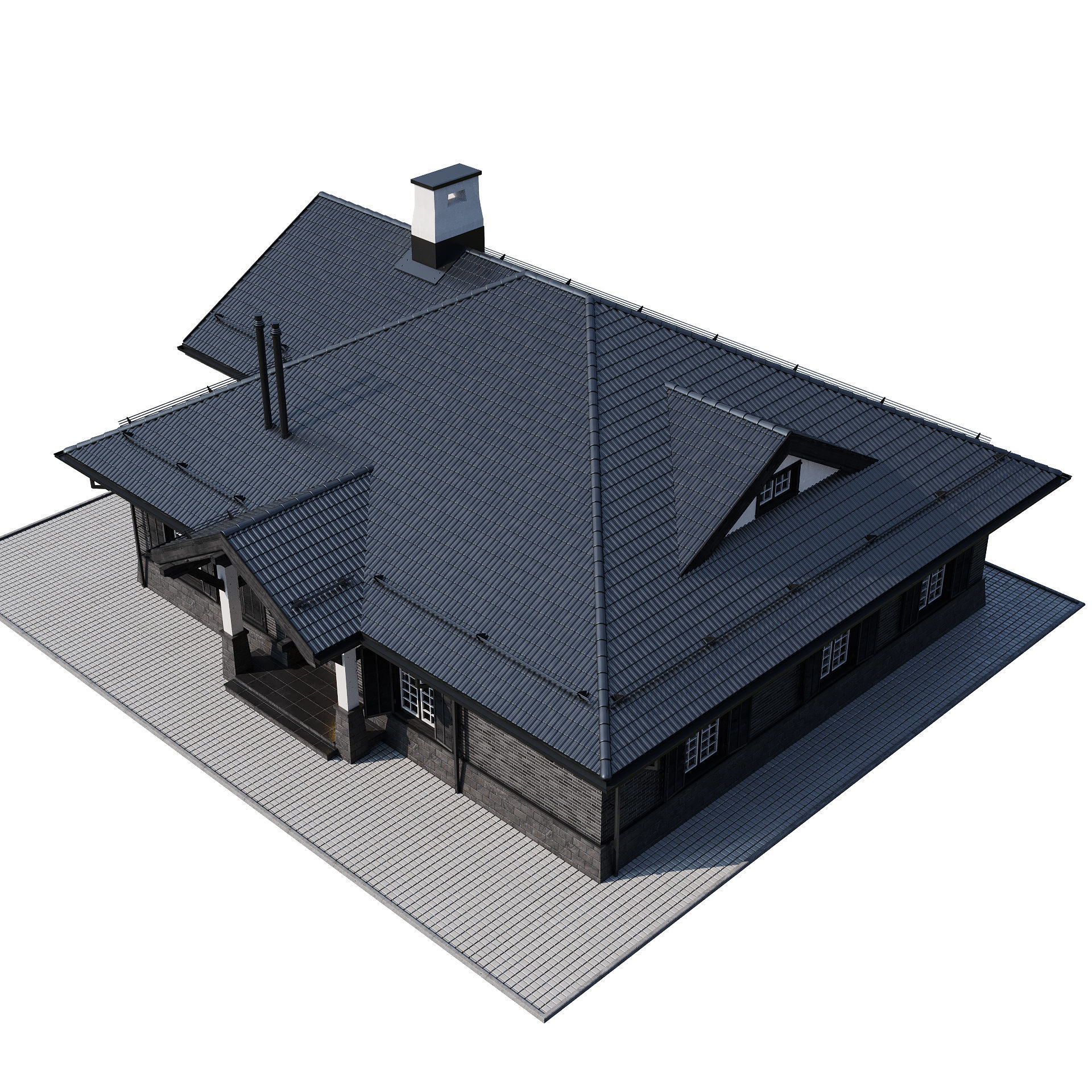 Modern house 17 3D model_3