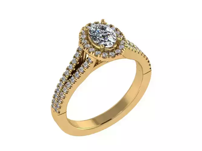 Ring104 oval diamond engagement ring gold
