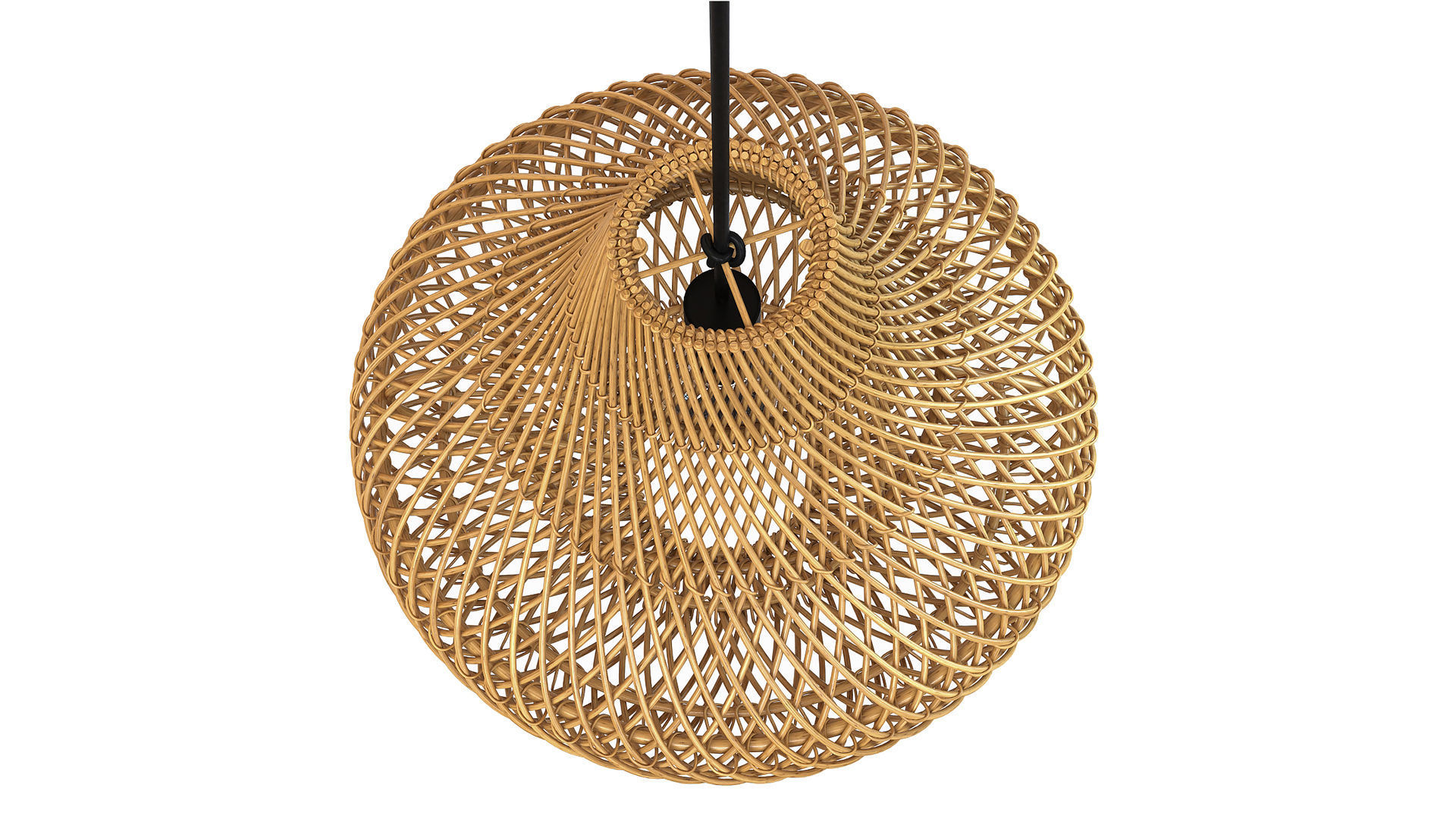 Pasadena rattan ceiling tulip skirt lamp 3D model_5